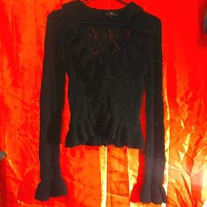 🖤Vintage Knitted Frilly Ruffle Sweater🖤